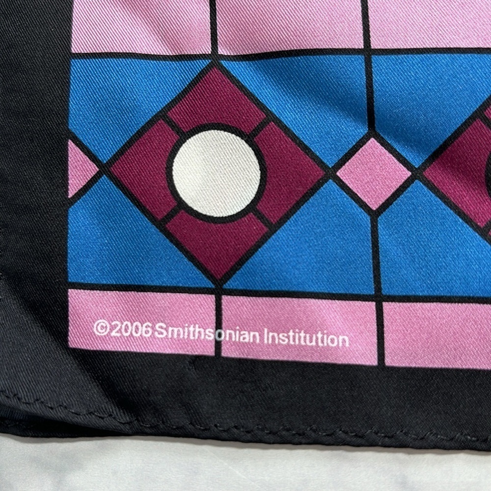 Smithsonian Institution Rectangle Silk Scarf Stai… - image 3